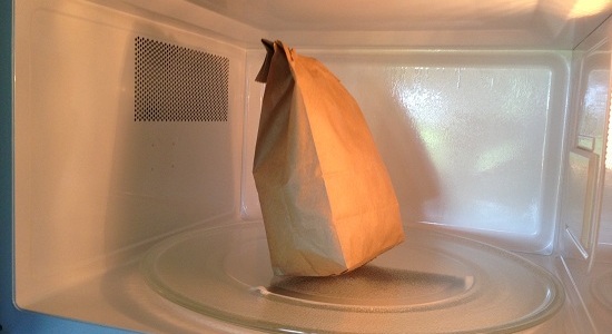 Do Not Keep paper bag in Microwave