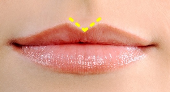 defined cupid bow lip shape